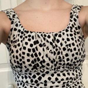 Ann Taylor Monochrome Polka Dot Top